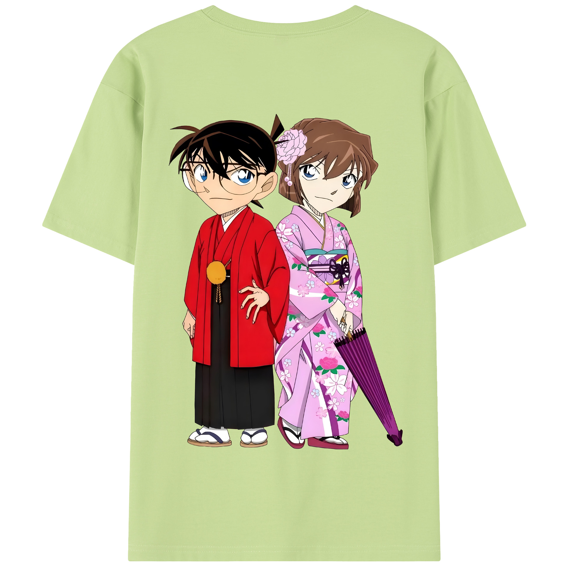 （画像用） 名探偵コナン 江戸川 コナン Detective Conan Conan Edogawa 綿100％半袖Tシャツ（背面プリント）